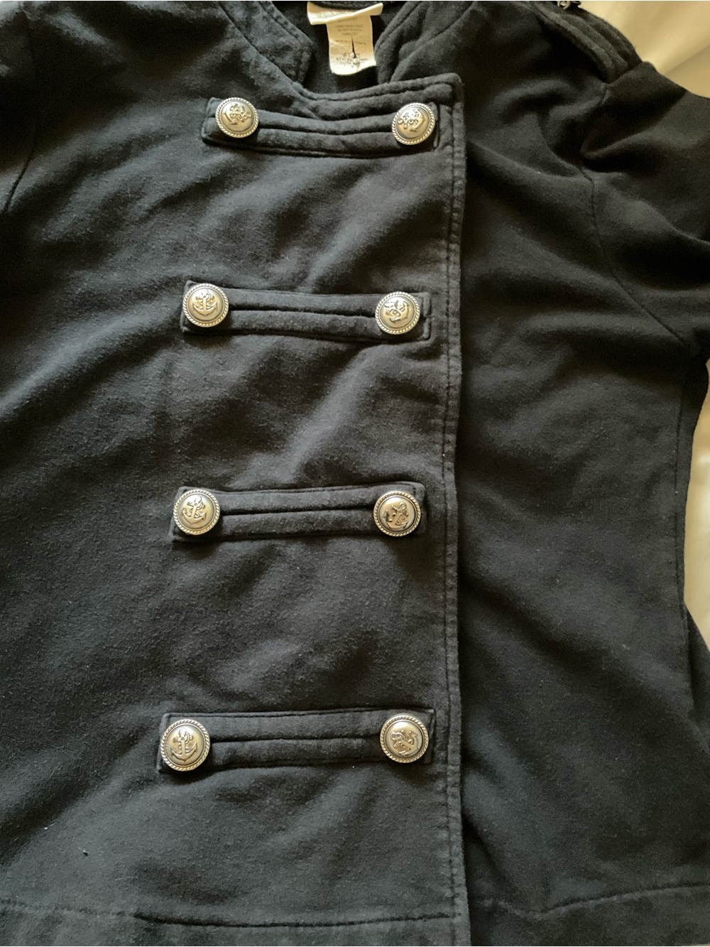 Black Military-Style Button Front Jacket Napoleon Punk - Picture 4 of 12